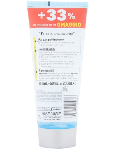 Grafic Garnier Gel Per Capelli - 200ml - Aquagel Pulito Tenuta Lunga Durata